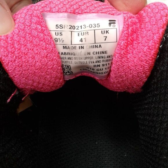 Fila Womens LIGHTWEIGHT Athletic Running Shoes Sneakers Black/Neon Pink Size 9.5 - Picture 10 of 10